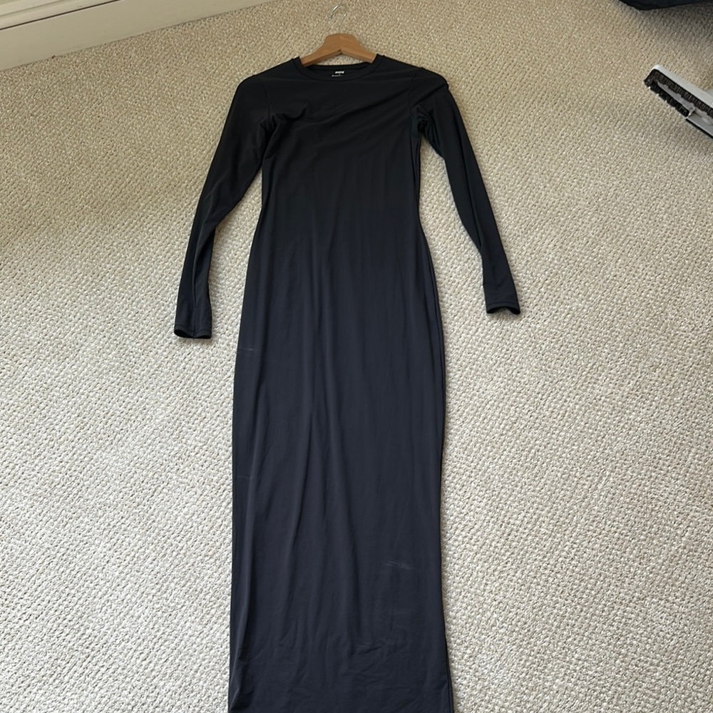 SKIMS Black Long Sleeve Dress